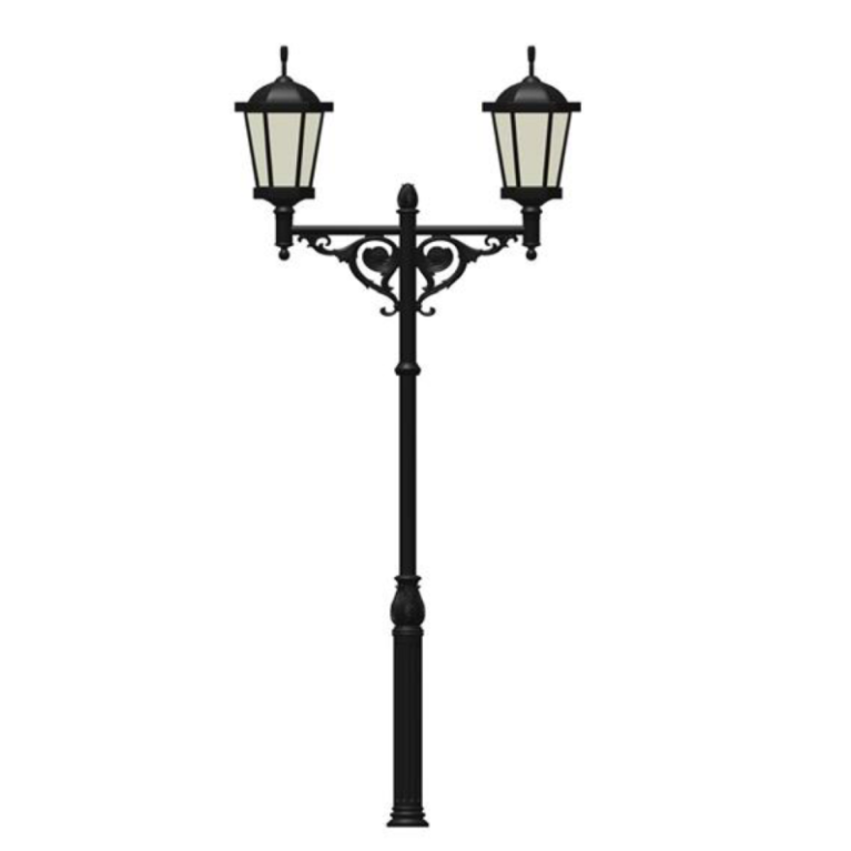 Чугунный фонарь серия CRANE-022 с 2 светильником LED 30-60Вт