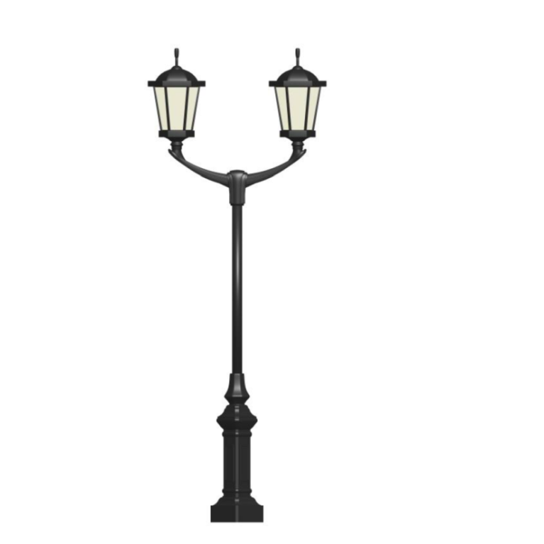Чугунный фонарь серия CRANE-023 с 2 светильником LED 30-60Вт