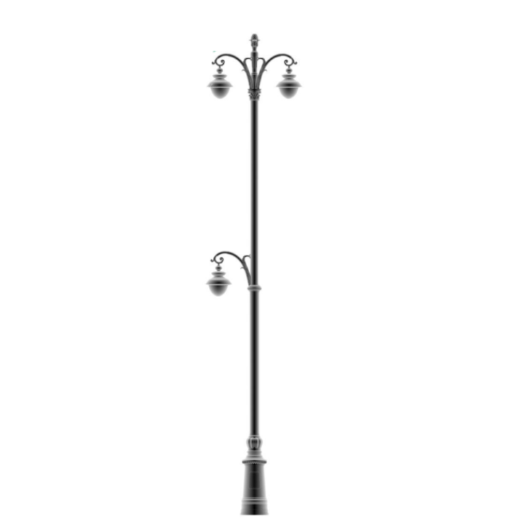 Чугунный фонарь серия CRANE-025 с 3 светильником LED 30-100Вт