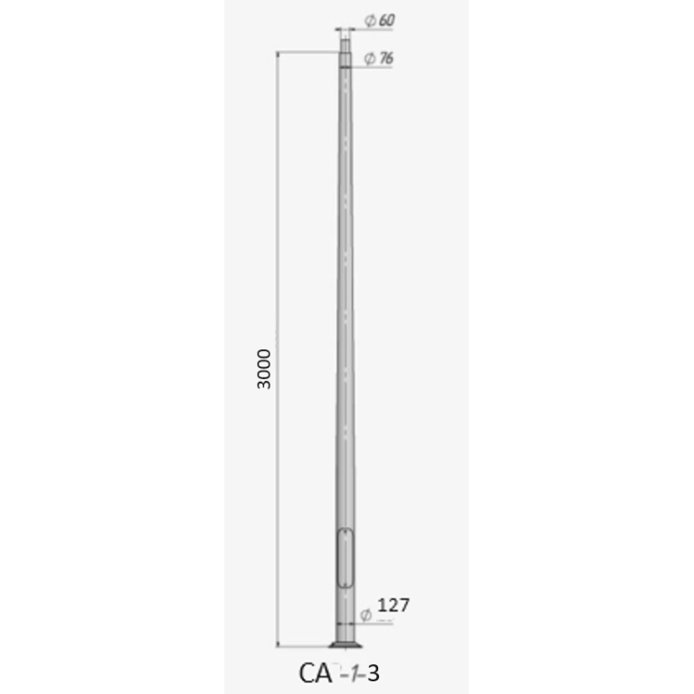 Алюминиеваякруглоконическая опора CA-1-3 CRANELED