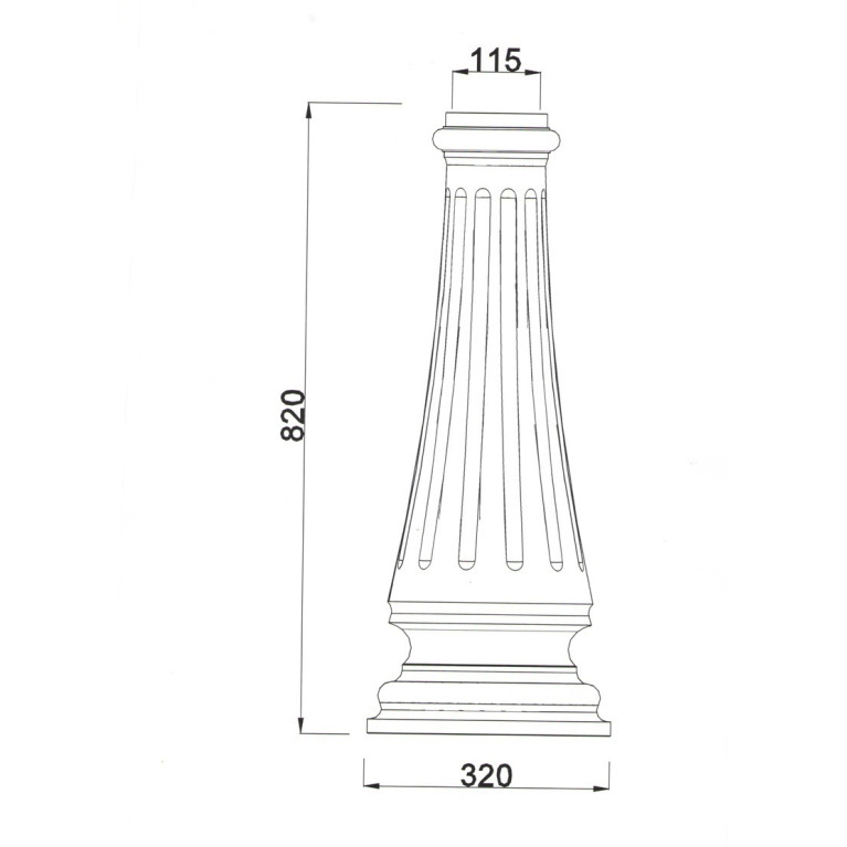 Чугунное основание CR-12820 H-820 CRANELED