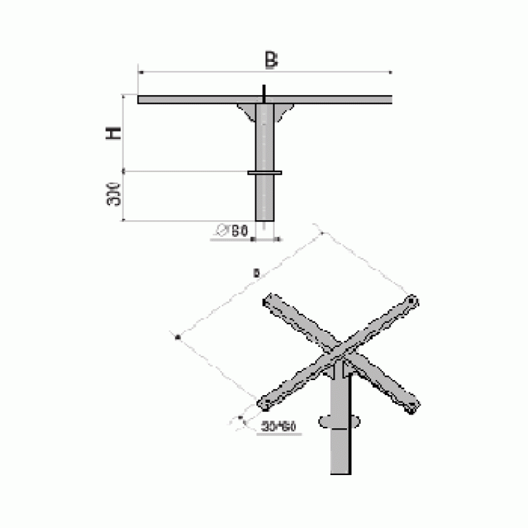 Кронштейн на опору UK63 L-0,2м./1,0м./2,0м./3,5м./3,5м.