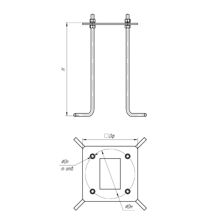 Анкерная закладная деталь ФЛ. квадратный CRANELED