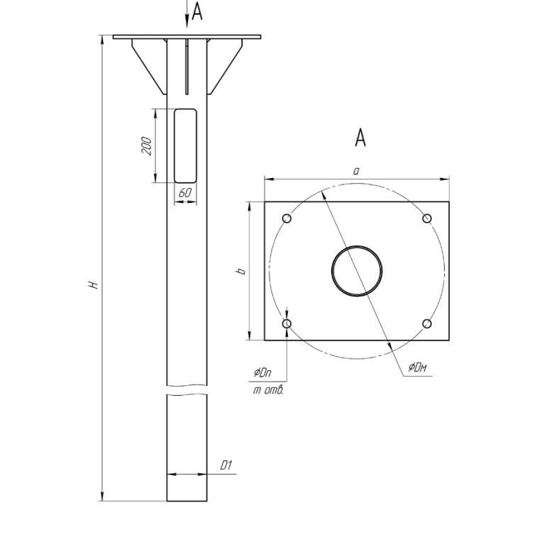 Трубчатая закладная деталь ФЛ. квадратный CRANELED
