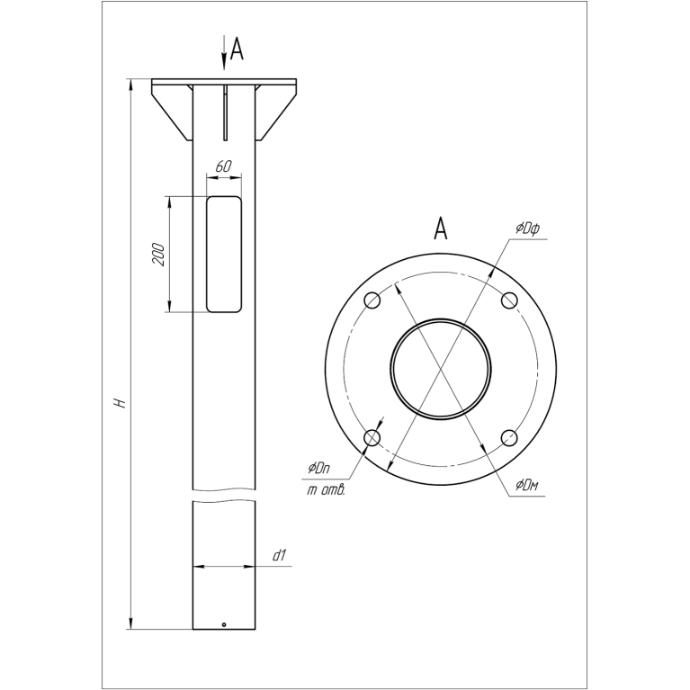 Трубчатая закладная деталь ФЛ. круглый CRANELED