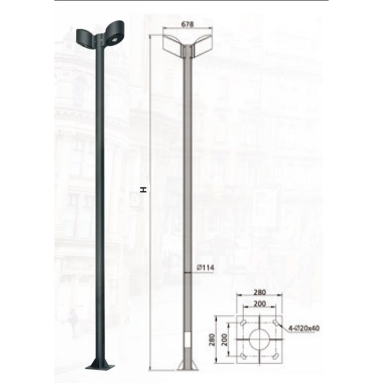 Фонарь городской 50*2ВтН-4000ммтип 2 CRANE