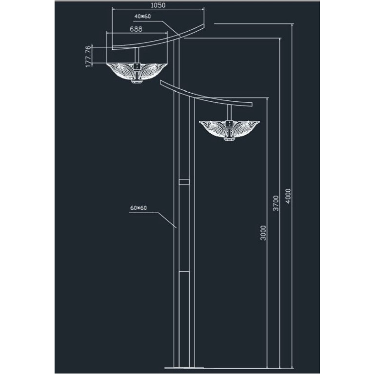 САДОВО-ПАРКОВЫЙ LED СВЕТИЛЬНИК серии ЛОТОС 31956-S 2*60вт 220V IP65 CRANE