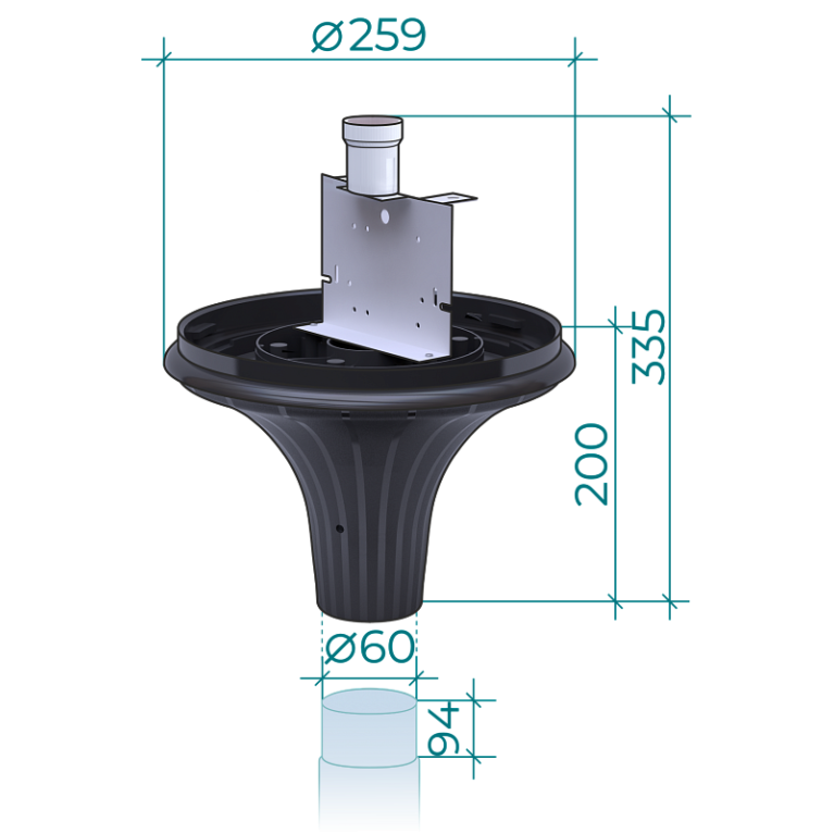 Фонарь уличный серии Стрит CRANE 016 H-4000мм LED 96Вт
