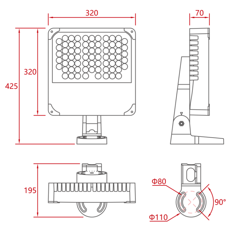 Светильник серии Монако 150W RGBW L02C-020E CRANE