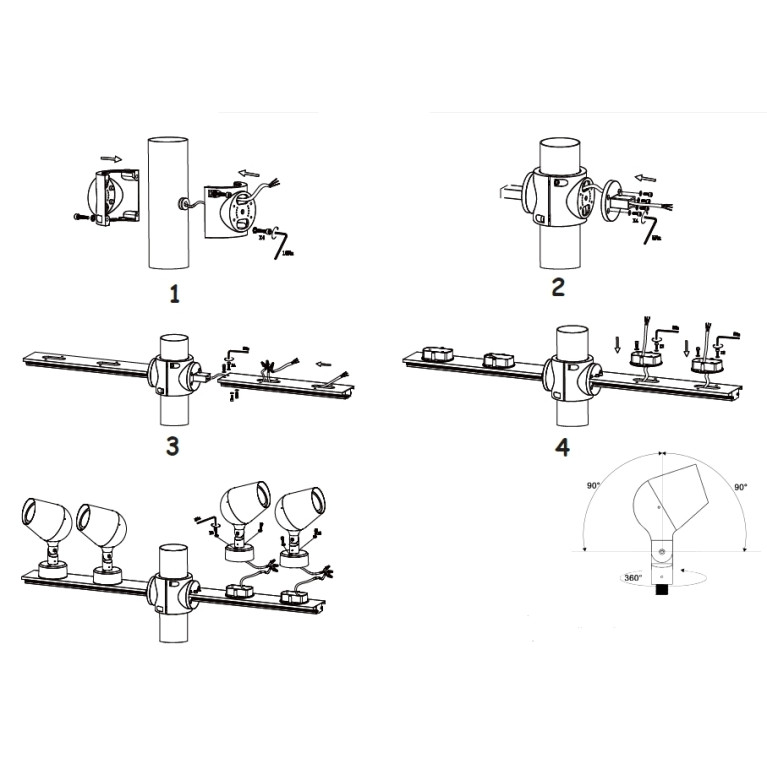 Парковый СВЕТИЛЬНИК серии Street-UFO кронштейн K20/4 160вт 220В IP67 CRANE