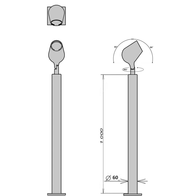 ландшафтный светильник серии STREET-UFO VS BOLLARD 10вт 220В IP67 CRANE