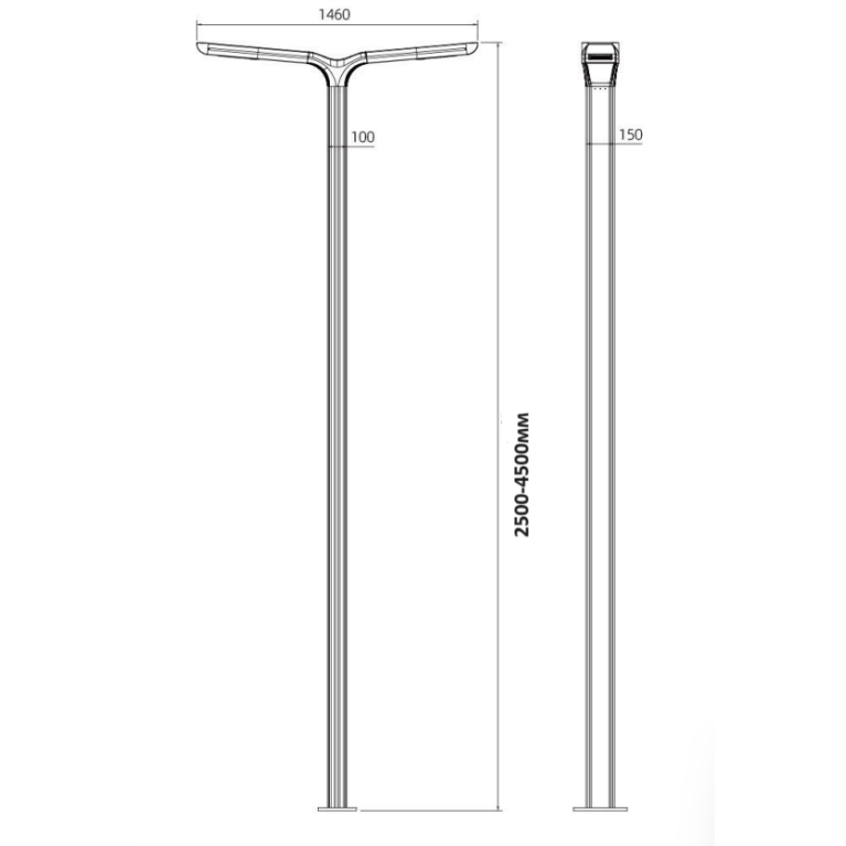 Парковые светильники серии Стрит-30020 Т образный CRANE