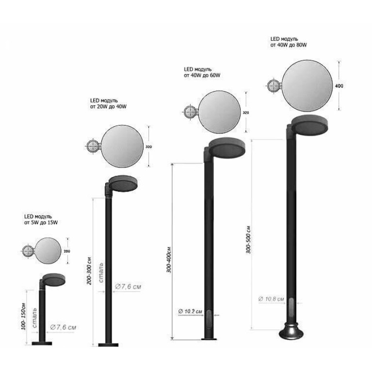 Уличные светильник серии Стрит-80 d-450мм. 50W 220V IP65 CRANE