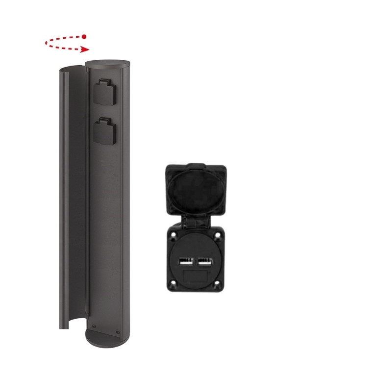 Садовая розетка серии МЕХИКО IP44 с USB разъемом H-600мм CRANELED