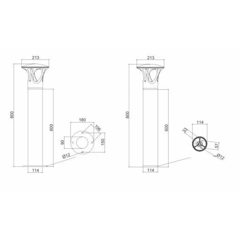 Светильник столбик серии KANI BOLLARD H800 10W 220V IP65 CRANE