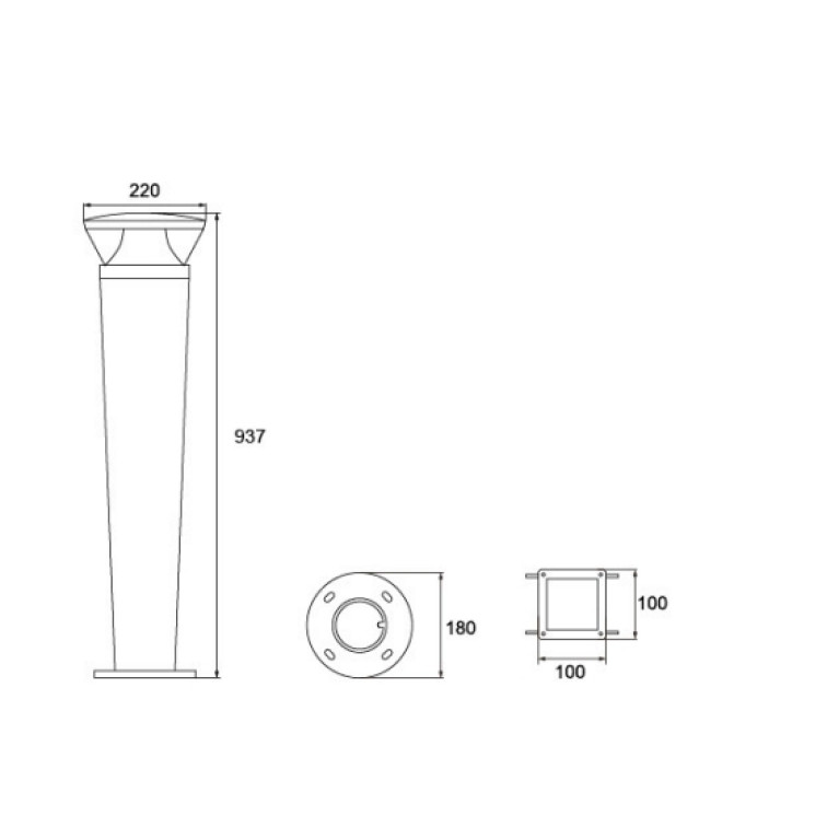 Светильник серия NUT PLUS H937мм 20W IP65 220V CRANE