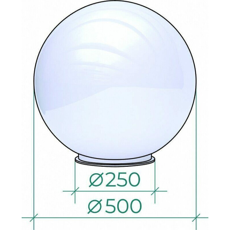 СВЕТИЛЬНИК ШАР LED 48Вт ПММА 500ММ Цвет прозрачный основание коническое