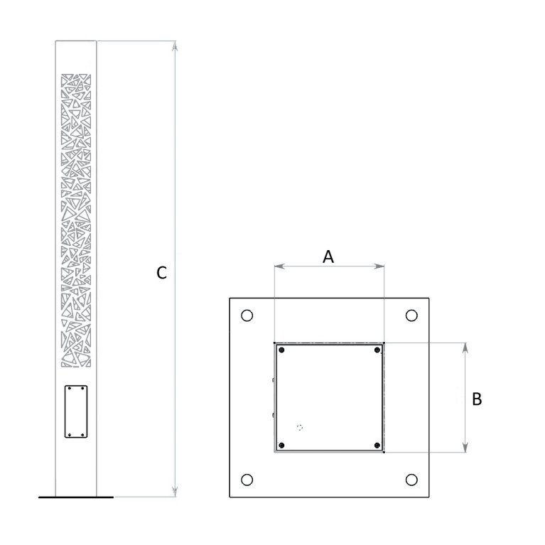 TOWER LED 30W DK 830 RAL9005 H1000