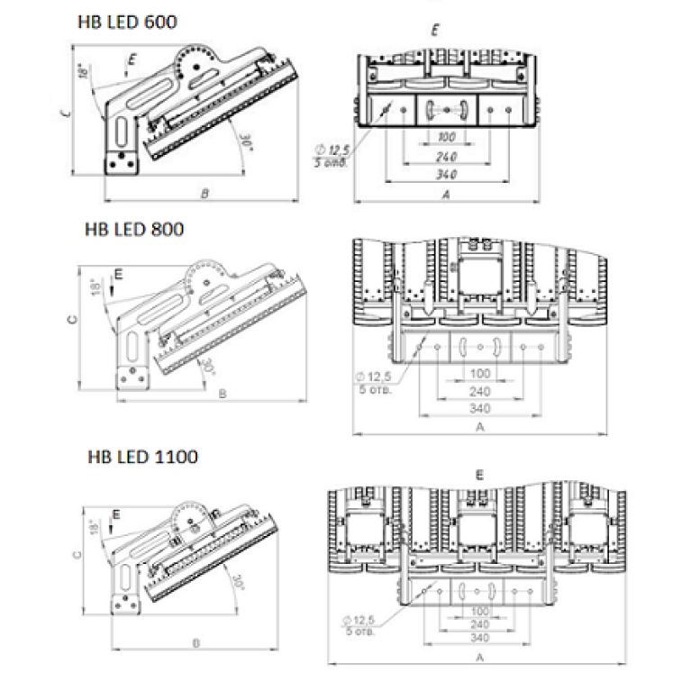 HB LED FLOODLIGHT G2 CD60 400W D60 850 HG