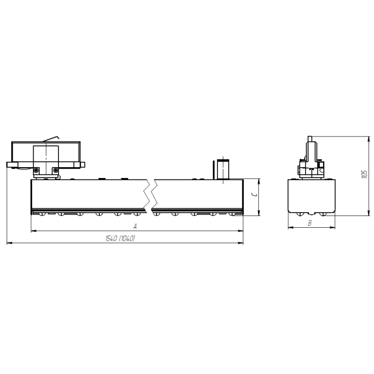 DOMINO LED LINE/T (1500) 80 BL D90 4000K