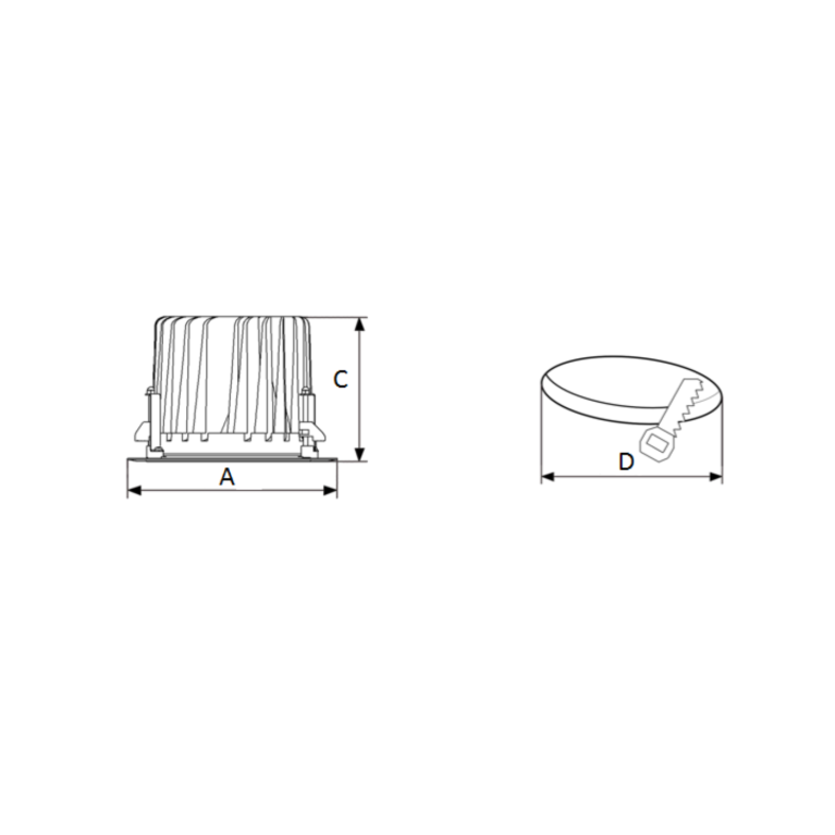 DL POWER LED 60 D60 IP66 4000K mat