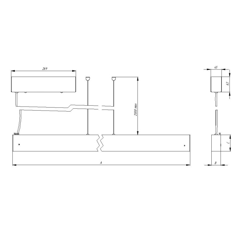 PROFILE 30L P LED WH 2400 4000K