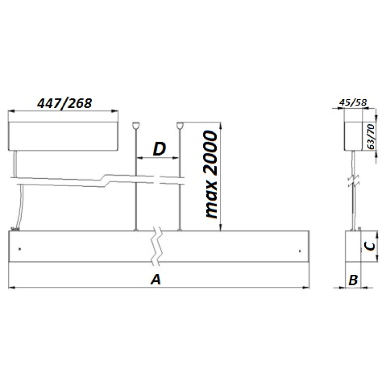 PROFILE 60L P DR LED 1200 4000K