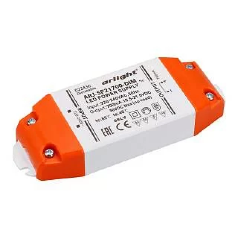 Блок питания ARJ-SP21700-DIM (15W, 700mA, PFC, Triac) Arlight арт. 022436