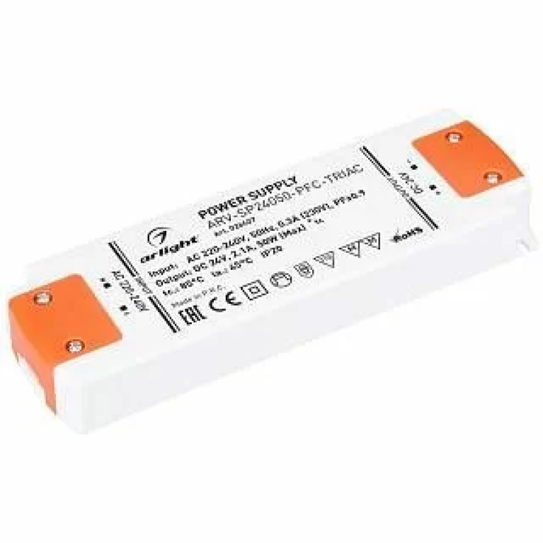 Блок питания ARV-SP24050-PFC-TRIAC (24V, 2.1A, 50W) Arlight арт. 026407