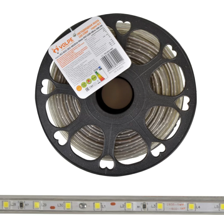 ULS-Q325 2835-60LED/m-10mm-IP67-220V-6W/m-50M-DW бобина торговой марки Uniel