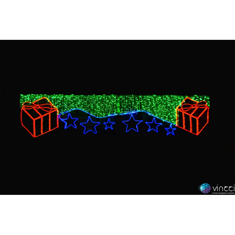 Светодиодная новогодняя перетяжка Рождество