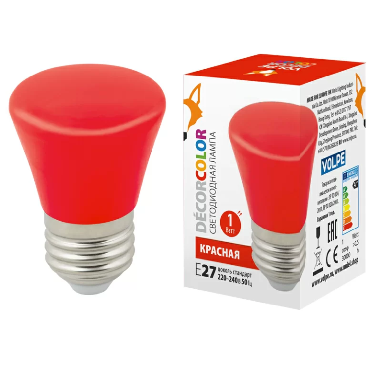 LED-D45-1W/RED/E27/FR/С BELL торговой марки Uniel