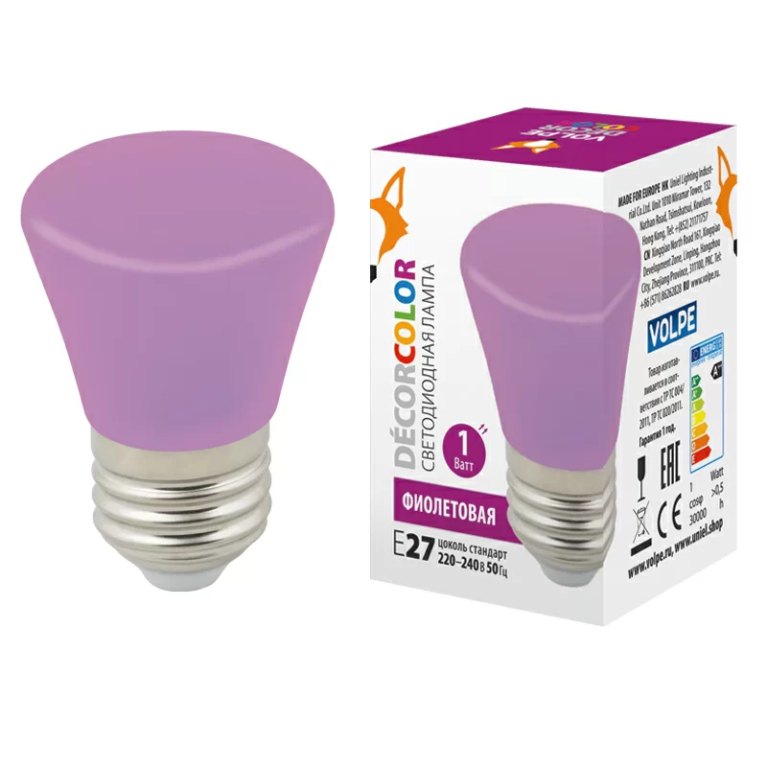 LED-D45-1W/PURPLE/E27/FR/С BELL торговой марки Uniel