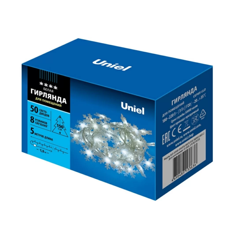 ULD-S0500-050/DTA WHITE IP20 SNOWFLAKES-2 торговой марки Uniel