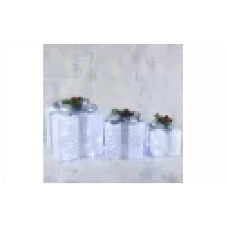 Фигура текстиль "Подарки белые с серой лентой"15х20х25 см, 60 LED, 220V, БЕЛЫЙ 3662024 торговой марки Luazon Lighting