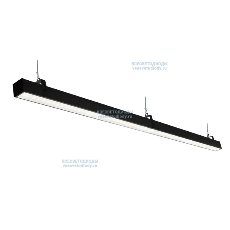 Светильник Слимлайт Линейный 40W-5000Lm 6000-6500К Микропризма IP40 с БАП (vsesv) на 3 часа черный производство ВСЕСВЕТОДИОДЫ арт. vs311-40-mpr-6k-li3h-RAL9005