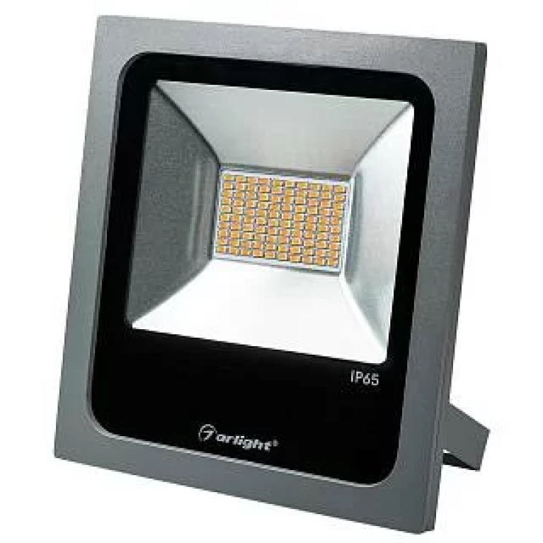 Светодиодный прожектор AR-FLAT-50W-220V Yellow (Grey, 120 deg) Arlight арт. 024204