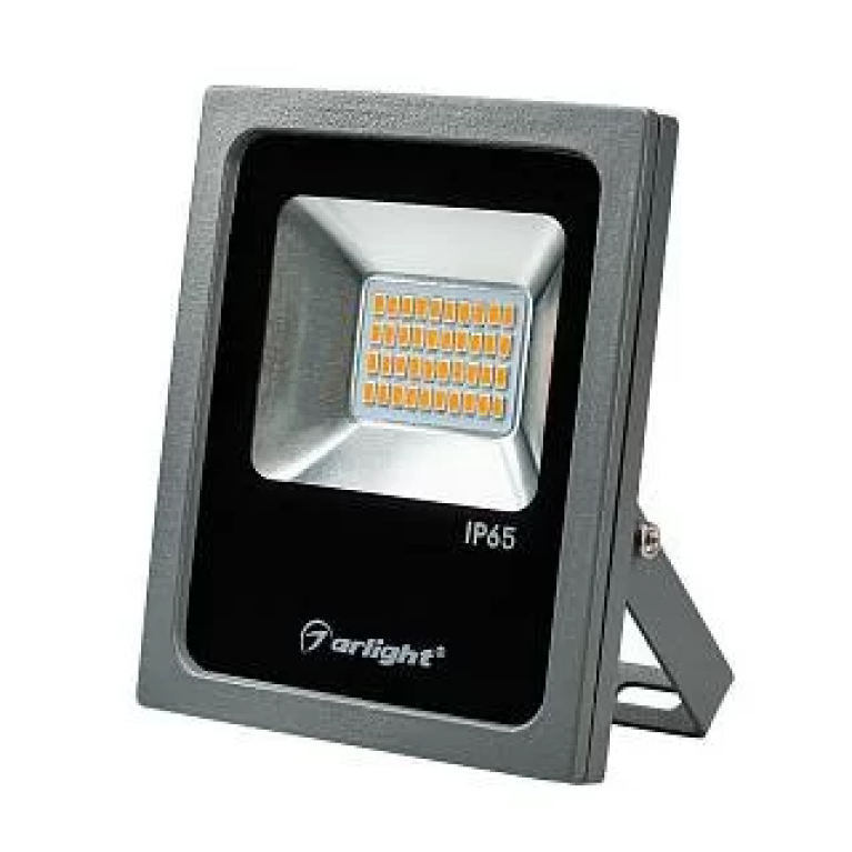 Светодиодный прожектор AR-FLAT-20W-220V Yellow (Grey, 120 deg) Arlight арт. 024202