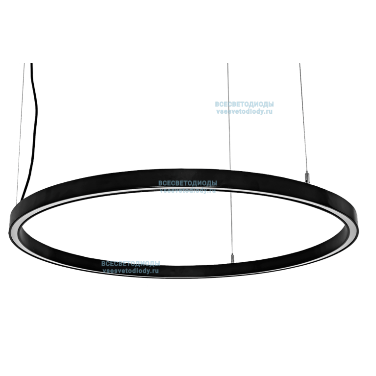 Светильник геометрической формы профильной системы Hoop 50х57 D1500мм RAL9005 170W 4000K