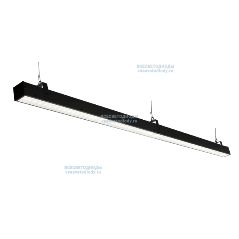 Светильник Слимлайт Линейный40W-5000Lm 4000-4500К Опал IP40 с БАП (aax.tech) 3 часа черный