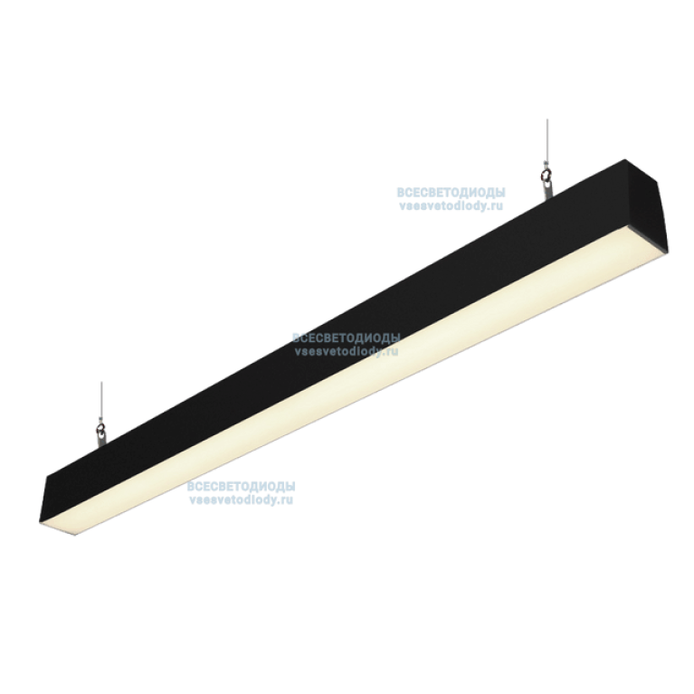 Линейный светильник КРИСТАЛЛ 30W-3400Lm, 4000-4500K, ОПАЛ, IP44 Черный - 9005