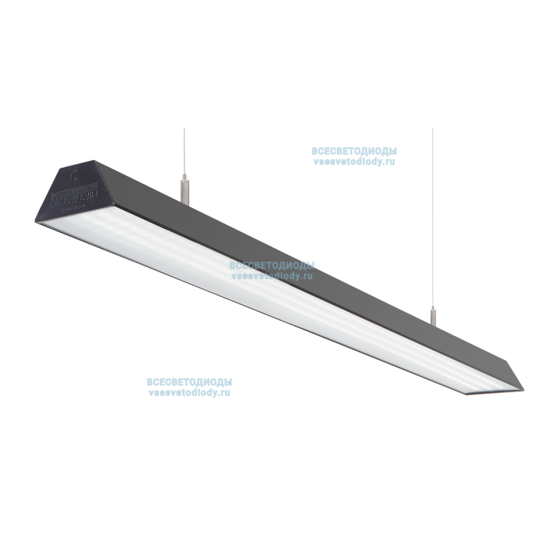 Светильник Трейд 58W-7250Lm 6000-6500К Микропризма IP40 с БАП (vsesv) на 3 часа Черный