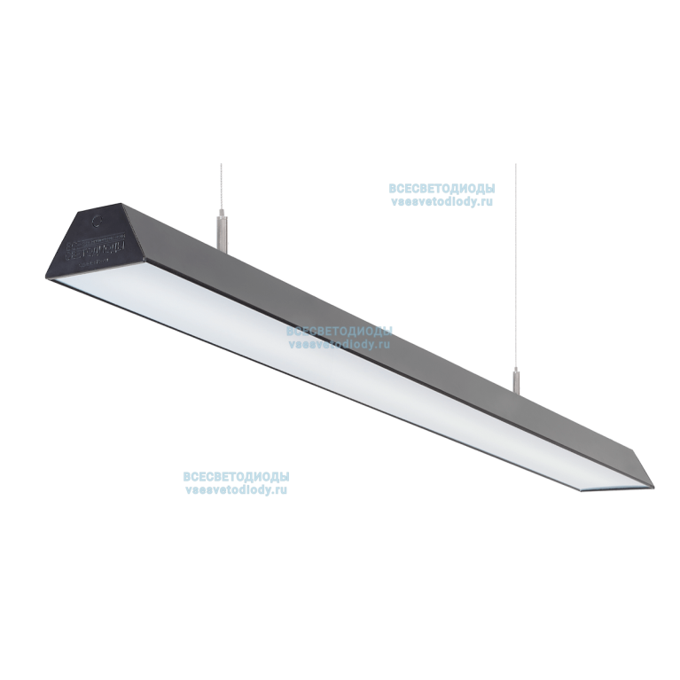 Светильник Трейд 40W-5000Lm 6000-6500К Опал IP40 с БАП (vsesv) на 3 часа Черный