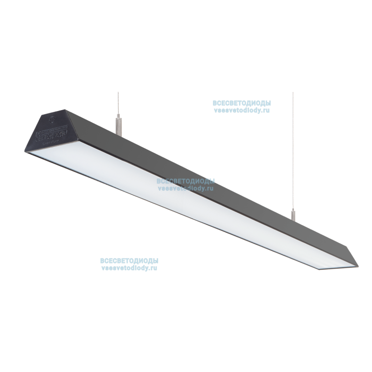 Светильник Трейд 58W-7250Lm 6000-6500К Опал IP40 с БАП (vsesv) на 3 часа Черный