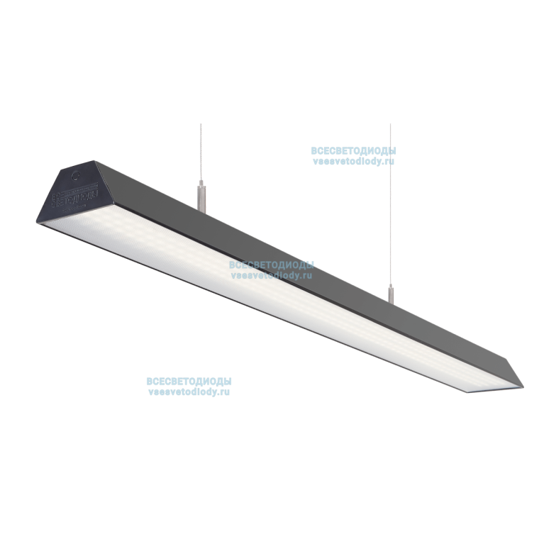 Светильник Трейд 76W-9500Lm 4000-4500К Микропризма IP40 с БАП (vsesv) на 3 часа Черный