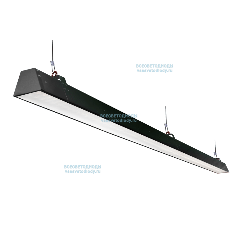 Светильник Ритейл 40W-5000Lm 5000-5500К Опал IP40 с БАП (vsesv) на 1 час Черный